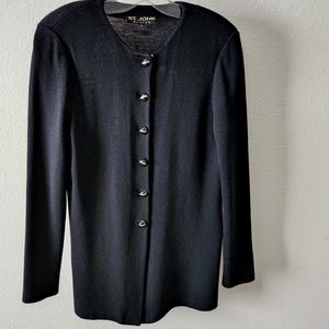 St John black button down jacket